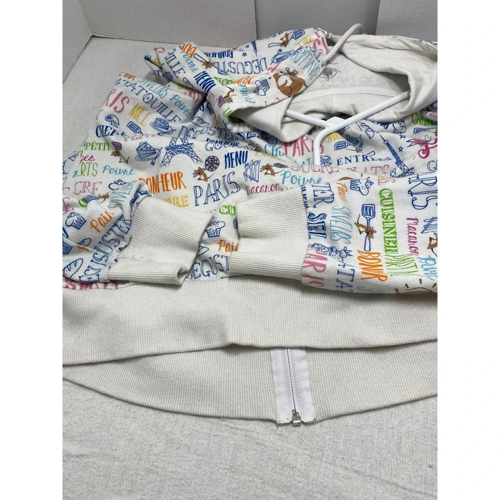 Disney Parks Paris Foodie Graphic Hoodie Zip Up XXL Eiffel Tower Graphic - Picture 6 of 11